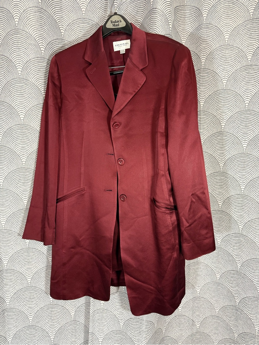 Emanuel Ungaro Burgundy Satin Suit